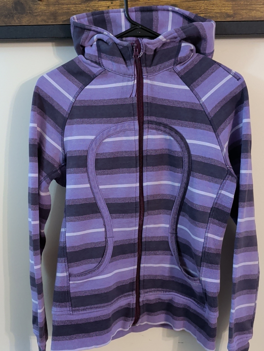 lululemon athletica Purple Striped Full‑Zip Hoodie